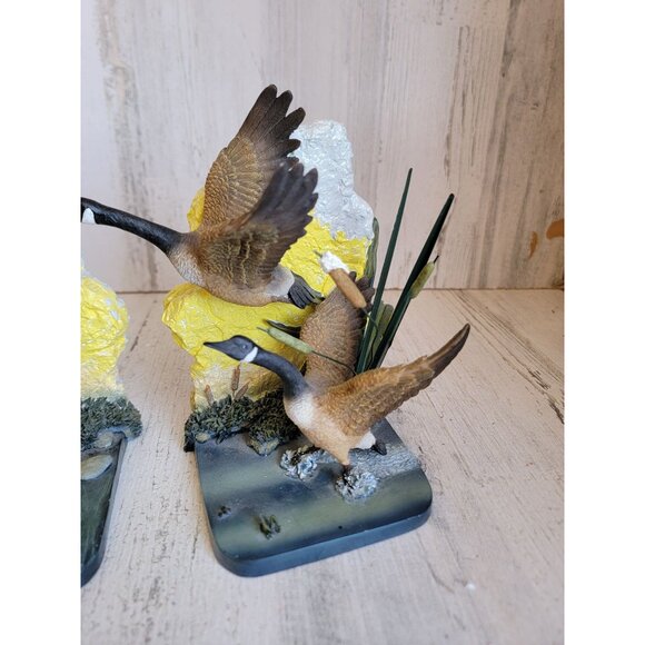 Unique Landscape goose duck pond book end set bird home decor - Picture 7 of 11